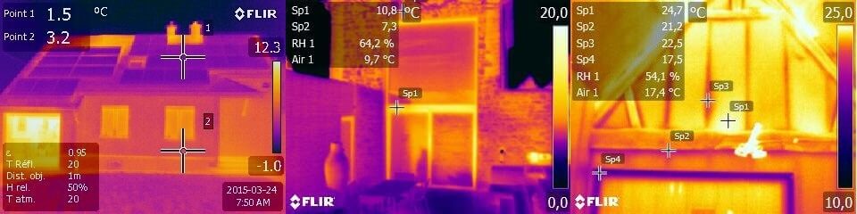 Thermographie infrarouge d'une façade